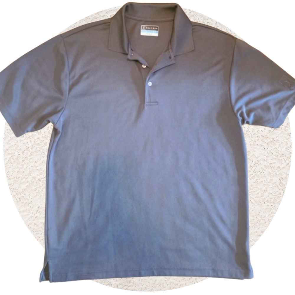 PGA Tour Gray Polo Shirt Short Sleeve Airflux Men's L